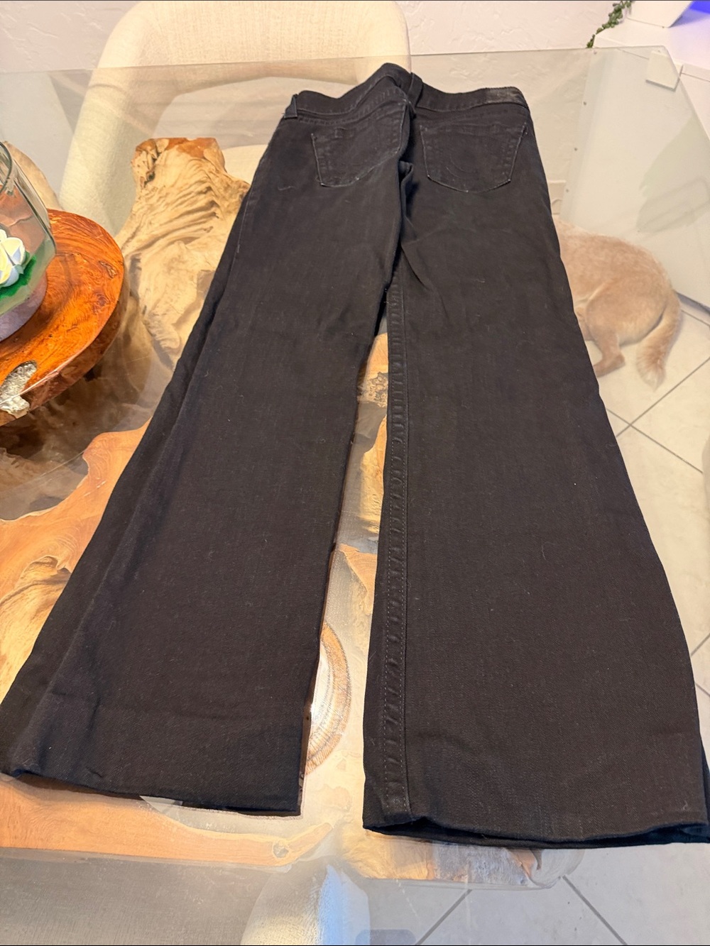 True Religion Black Wide-Leg Jeans - Classic Straight Waist - Picture 8 of 8
